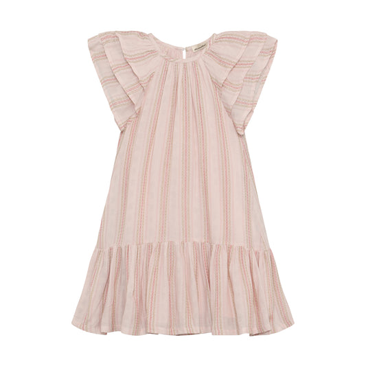 Rosa Sommerkleid mit Schmetterlingsärmeln aus Bambus Viskose von Minymo im Bärechind Kinderladen Winterthur Zürich Schweiz