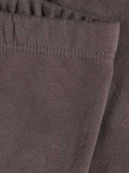 Nahaufnahme Bund und Saum Minymo Sweat Leggings Plum Truffle