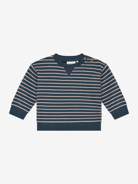 Minymo Sweatshirt gestreift in Midnight Navy, Frontansicht
