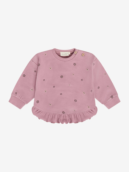Minymo Sweatshirt in Nostalgia Rose mit Blumenprint, Frontansicht