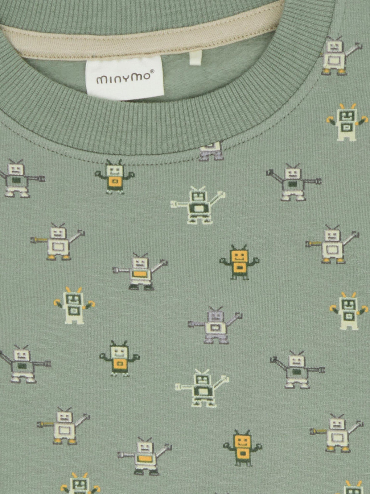 Minymo Sweatshirt Shadow Nahaufnahme Roboterprint