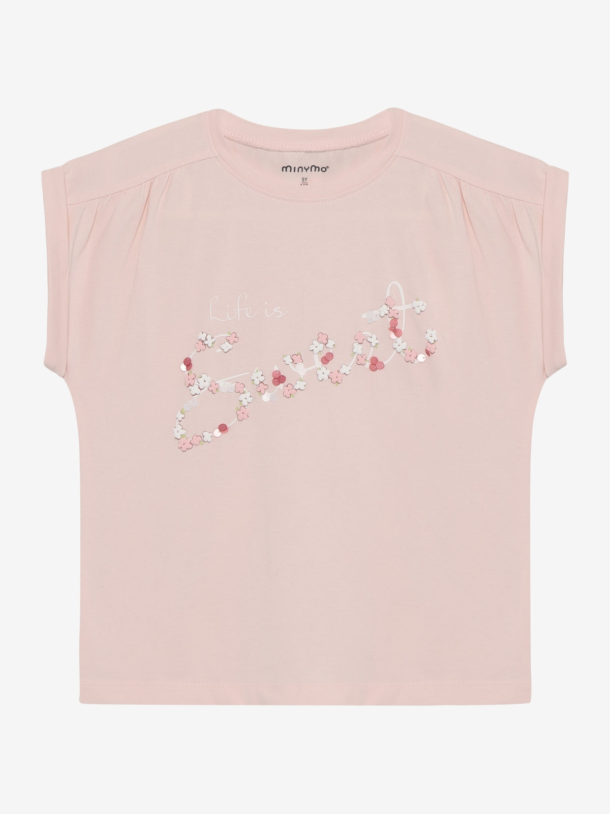 Rosa Kinder T Shirt mit Sweet Print von Minymo im Bärechind Kinderladen Winterthur Zürich Schweiz
