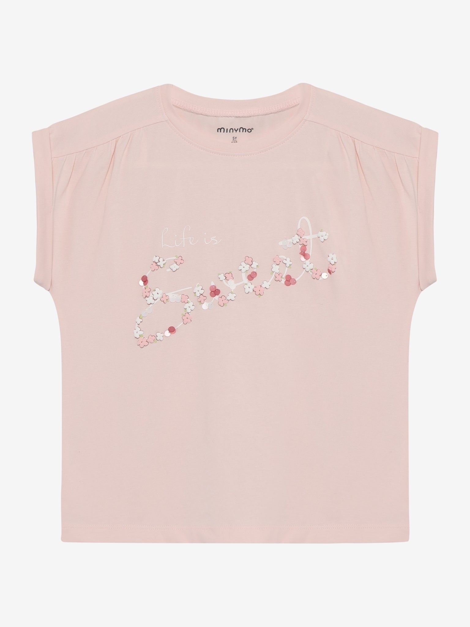 Rosa Kinder T Shirt mit Sweet Print von Minymo im Bärechind Kinderladen Winterthur Zürich Schweiz