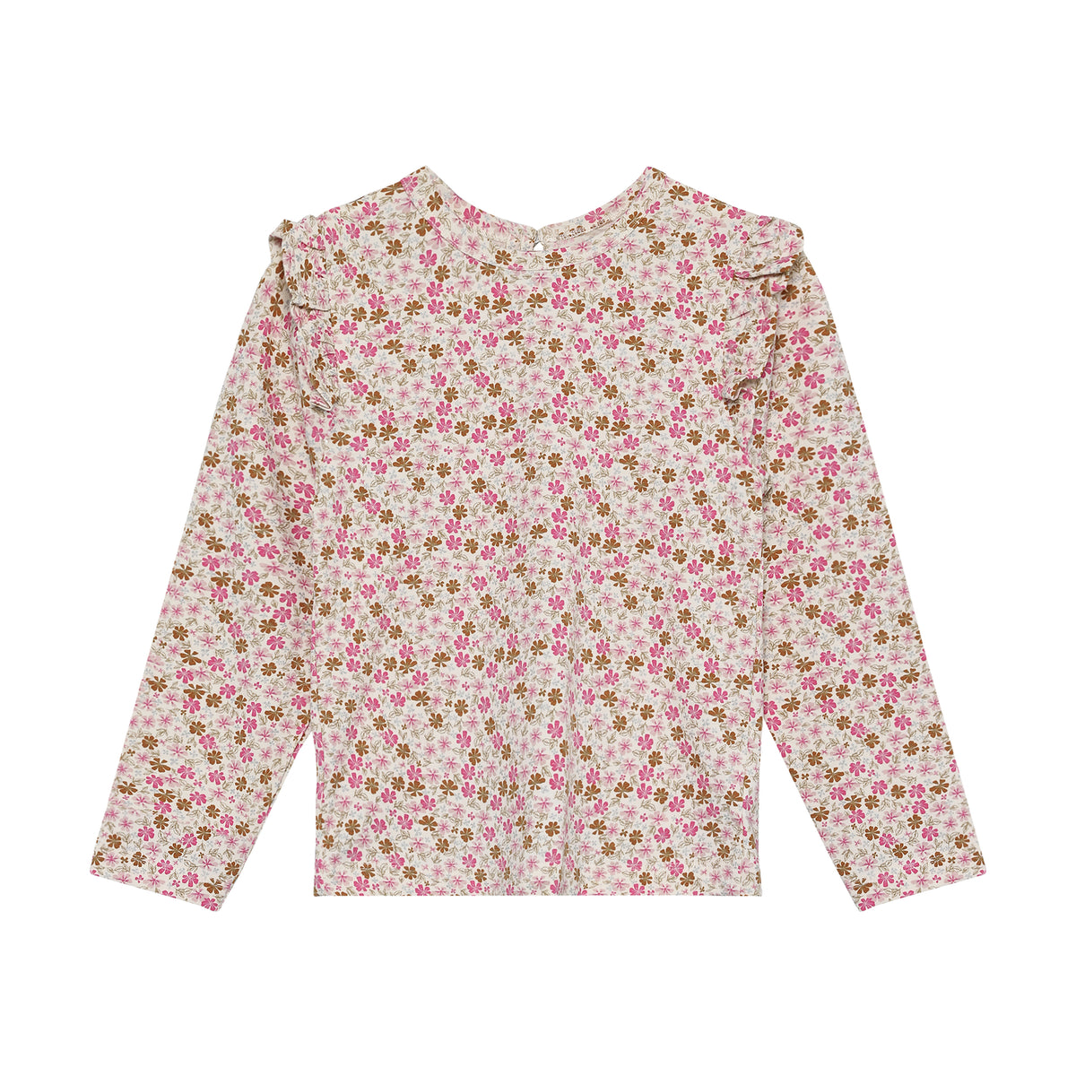 Minymo langarm T-Shirt mit Blumenprint in Rose für Kinder, Bärechind Winterthur Zürich Schweiz
