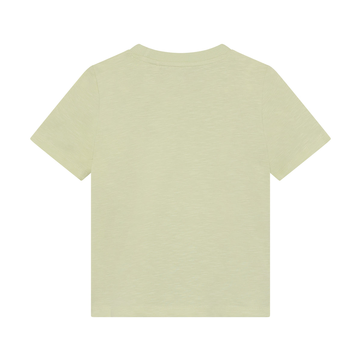 Rückansicht Minymo Kinder T-Shirt in Hellgrün, nachhaltige Kindermode im Bärechind Winterthur Zürich Schweiz.