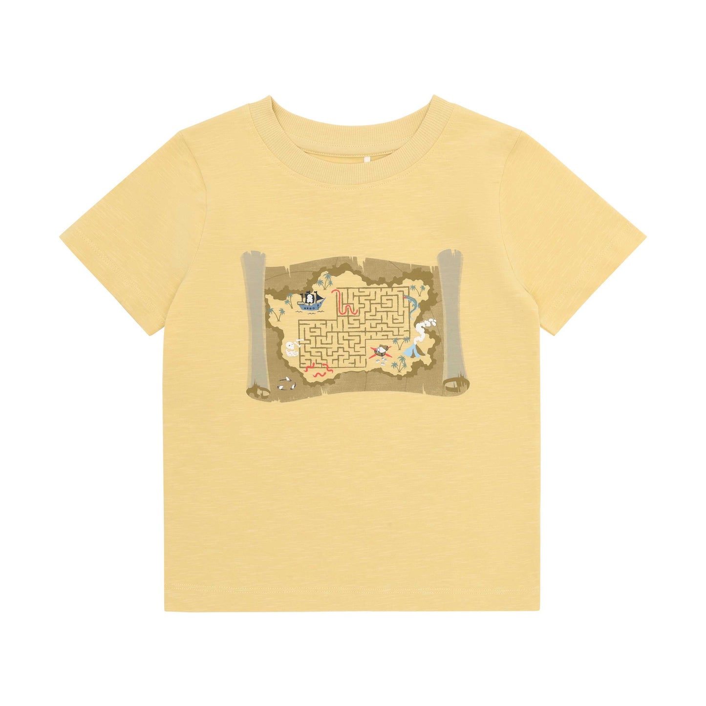 Minymo T-Shirt mit Schatzkarten-Print in Sand, Kinderladen Bärechind Winterthur Zürich Schweiz