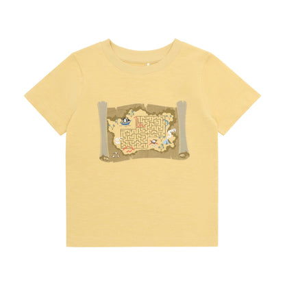 Minymo T-Shirt mit Schatzkarten-Print in Sand, Kinderladen Bärechind Winterthur Zürich Schweiz