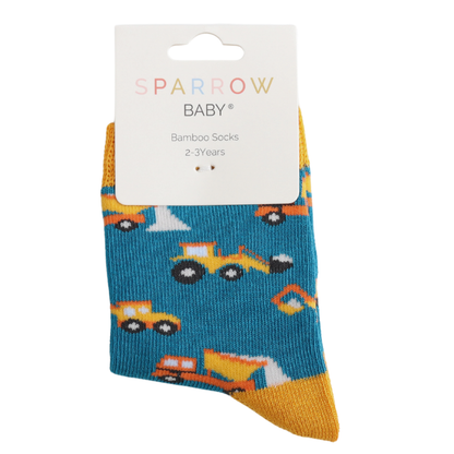Miss Sparrow Bambus Socken Kinder mit Lastwagen Motiv