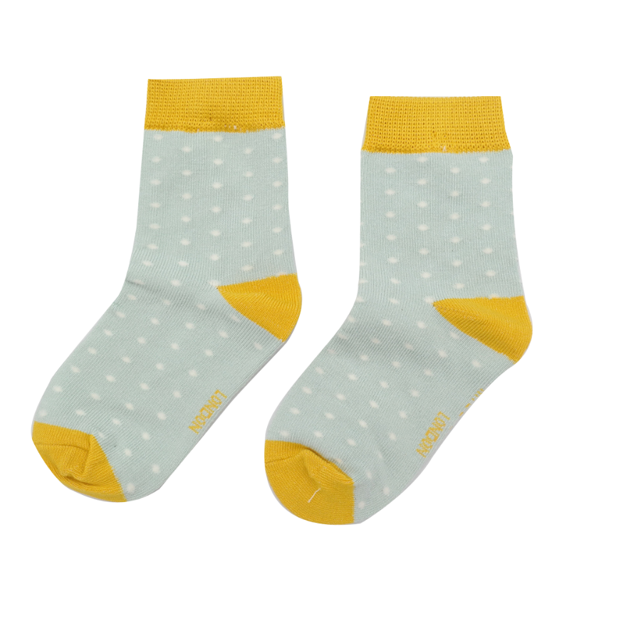 Miss Sparrow Bambus Socken Kinder mit Punktemuster in Duck-Egg-Blau