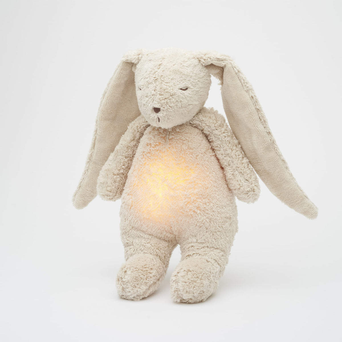 Moonie 2.0 Hase Einschlafhilfe in Sand – Kuscheltier aus Bio-Baumwolle mit natürlichen Klängen, Nachtlicht und Schrei-Detektor. Jetzt erhältlich in Winterthur, Zürich, Schweiz.