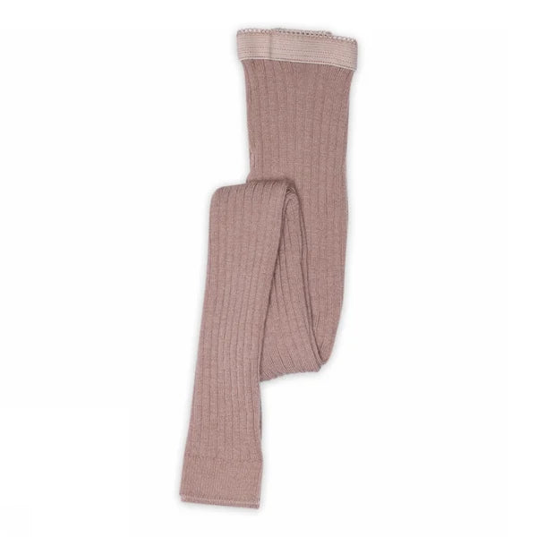 Altrosa Wollleggings aus mulesingfreier Merinowolle von MP Denmark mit Rippenstruktur in der Farbe Woodrose, erhältlich im Bärechind Winterthur.