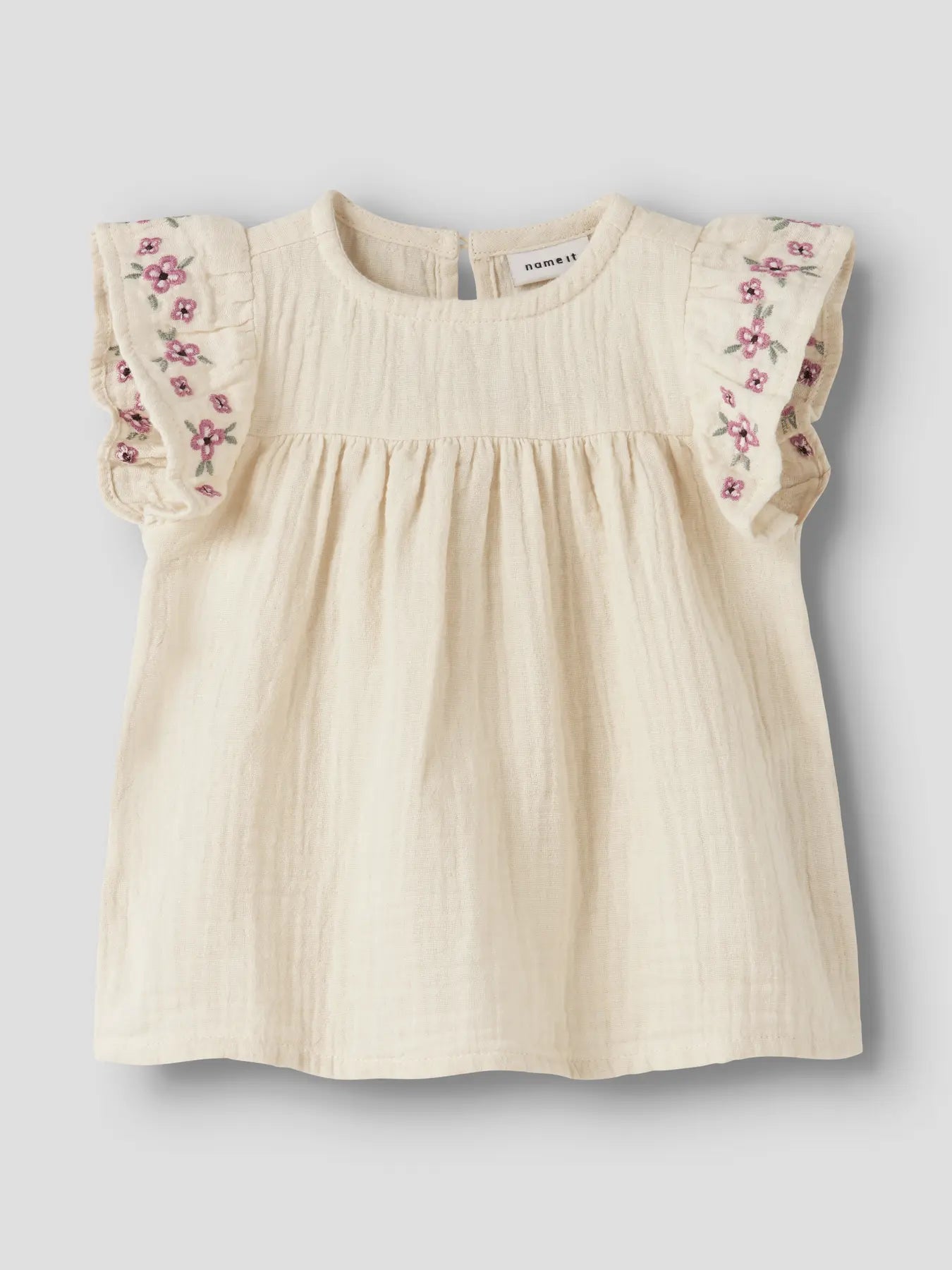 Cremefarbene Muslin Bluse mit Stickerei für Babys, Bärechind Winterthur Zürich Schweiz kaufen