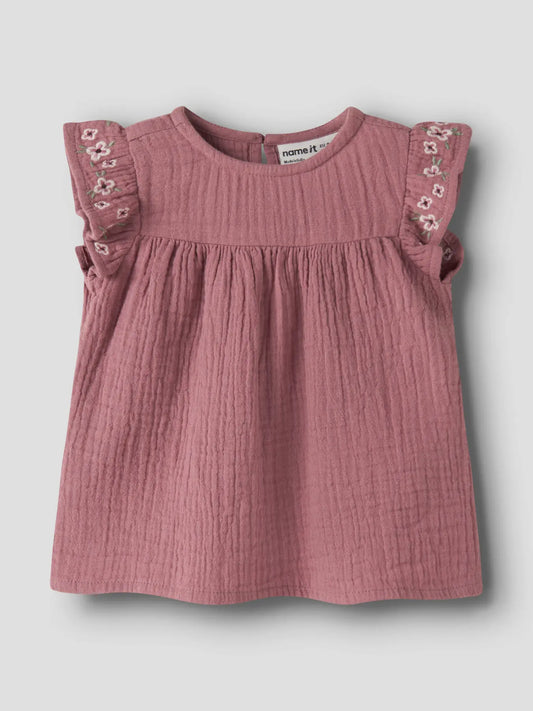 Rosa Muslin Bluse aus Bio-Baumwolle für Babys, Bärechind Winterthur Zürich Schweiz kaufen