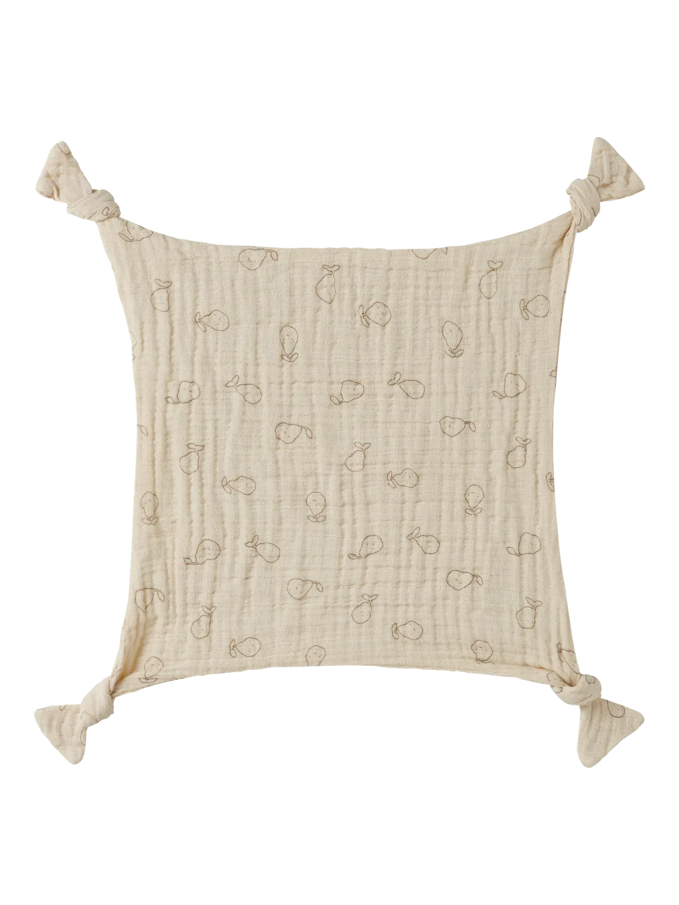 Musselin Schmusetuch aus Baumwolle mit Print in Beige zu kaufen im Bärechind Winterthur Zürich Schweiz.