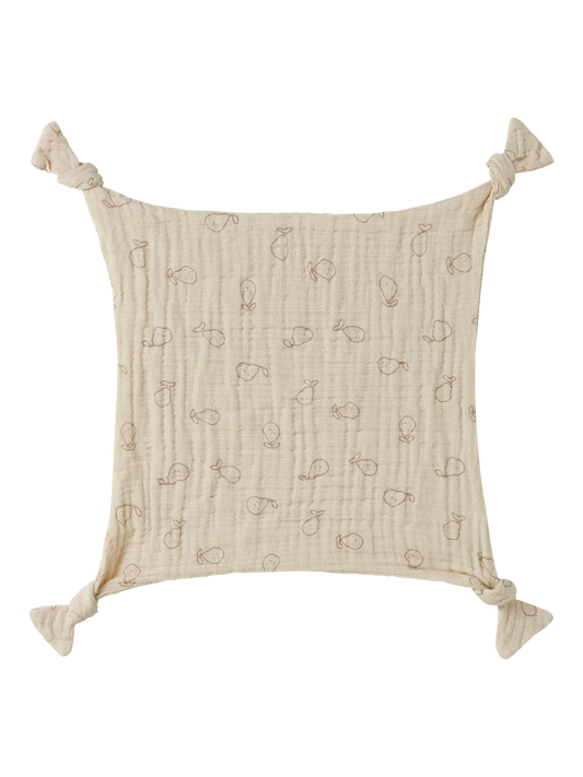 Musselin Schmusetuch aus Baumwolle mit Print in Beige zu kaufen im Bärechind Winterthur Zürich Schweiz.