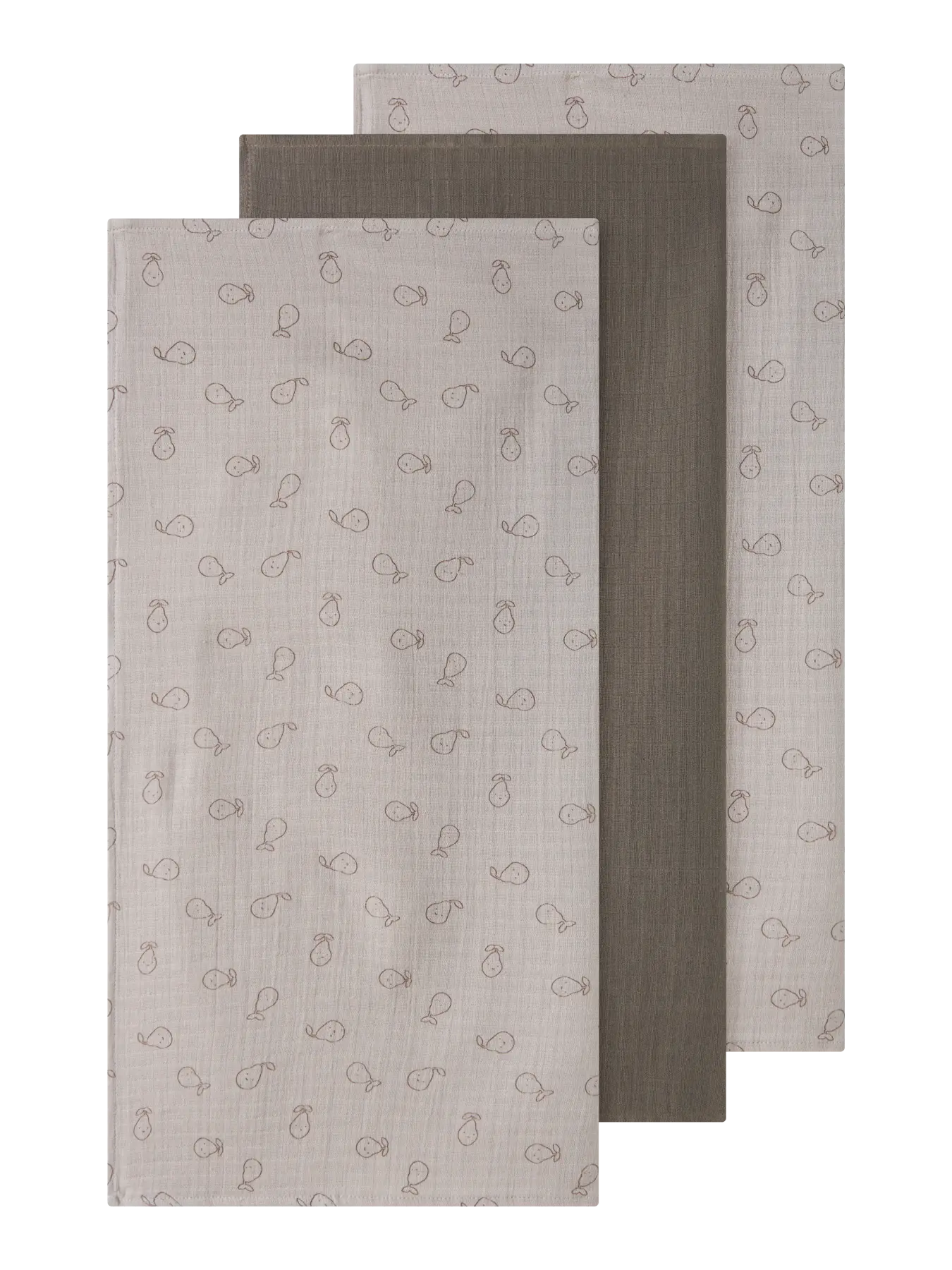 Musselin Tücher 3er Set aus Baumwolle in Beige mit Print zu kaufen im Bärechind Winterthur Zürich Schweiz.