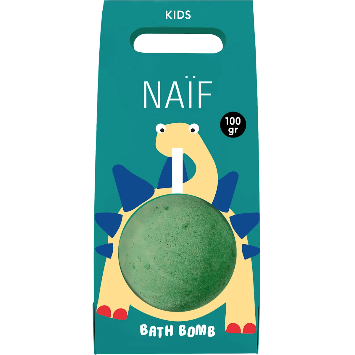 NAÏF sprudelnde Badekugel für Kinder mit natürlichen Farbstoffen und fruchtigem Duft, erhältlich bei Bärechind in Winterthur, Zürich, Schweiz.