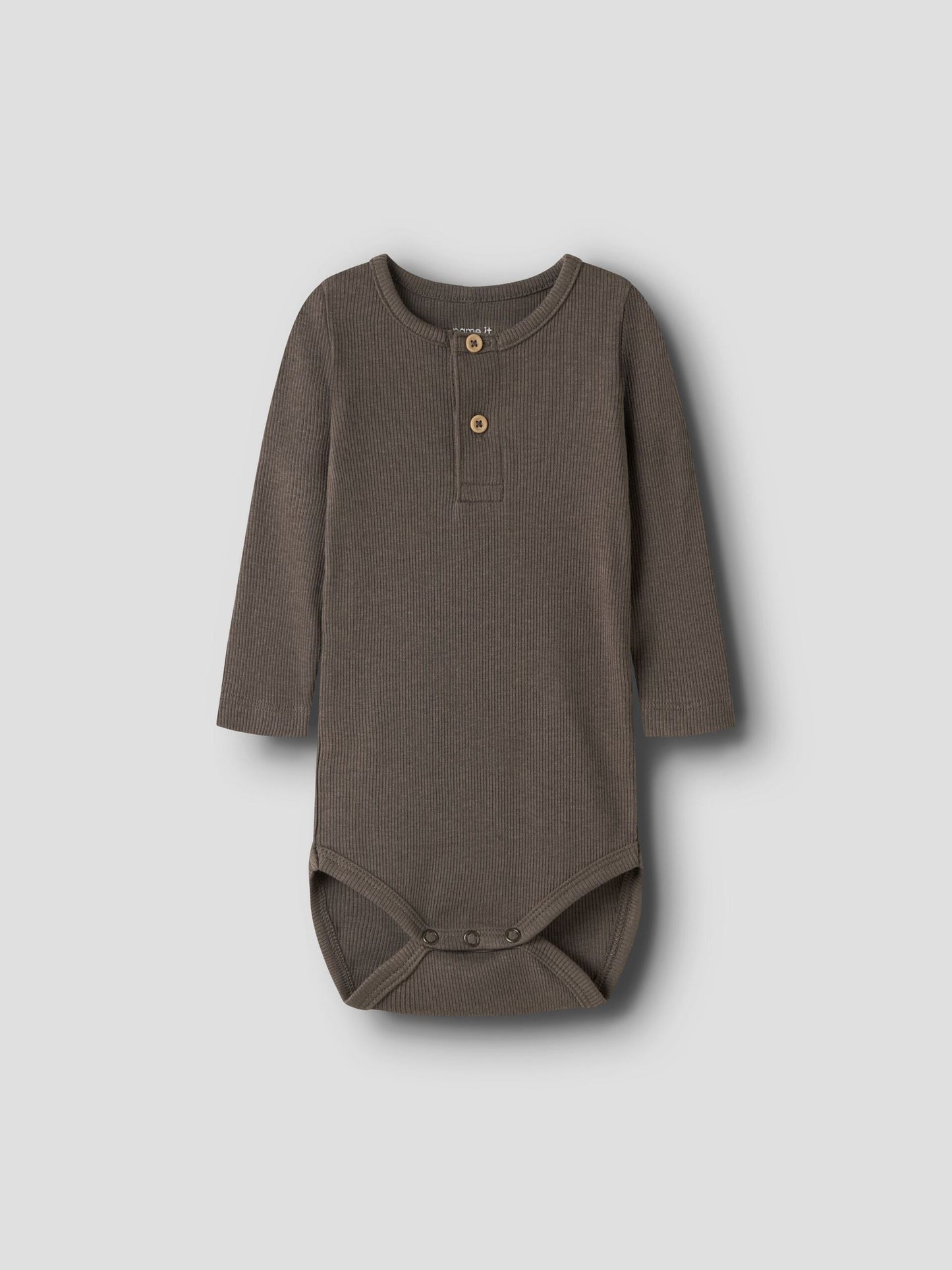 Name It Baby Body aus weichem Rippstoff in Braun für Babys im Bärechind Winterthur
