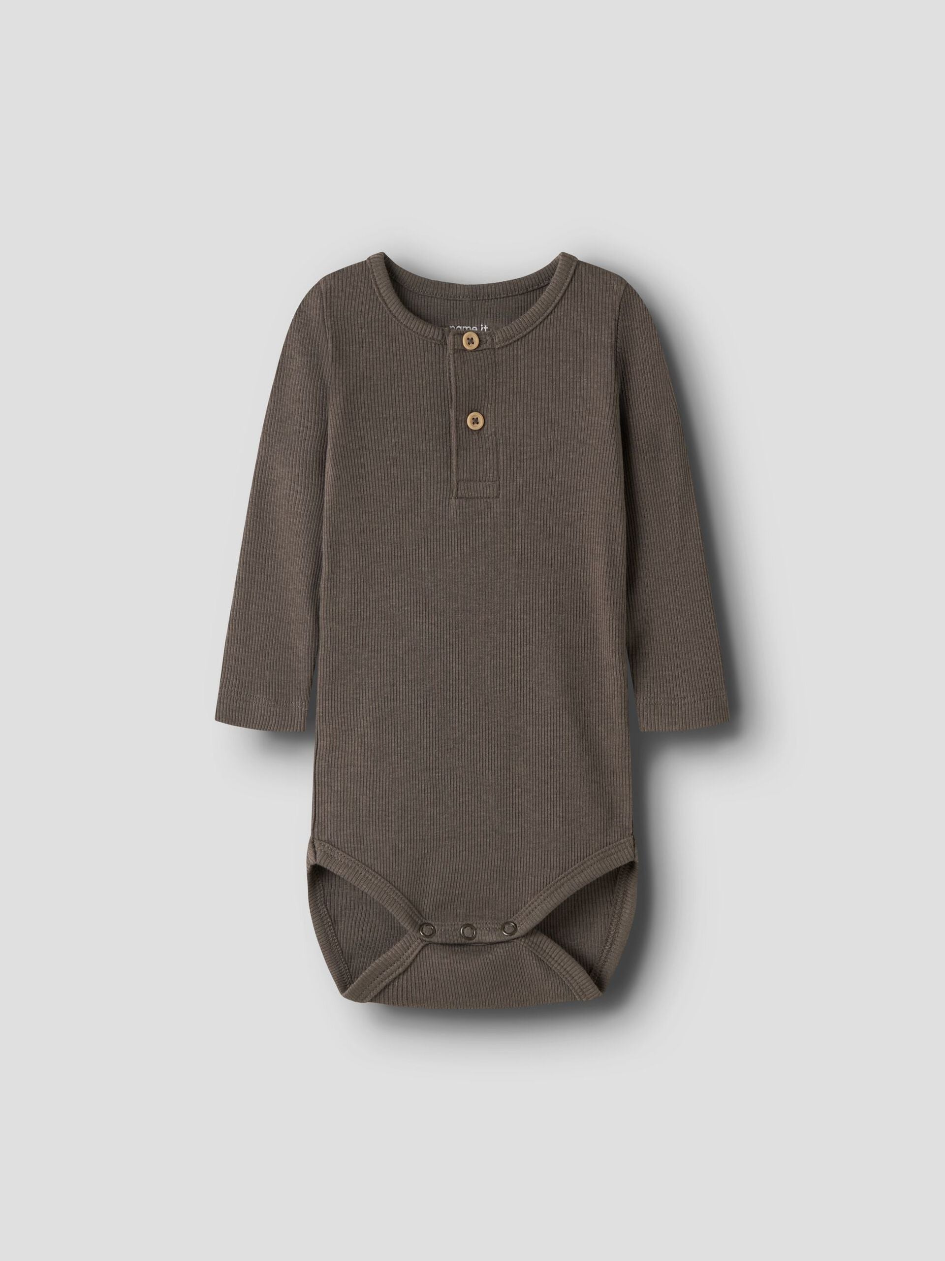 Name It Baby Body aus weichem Rippstoff in Braun für Babys im Bärechind Winterthur
