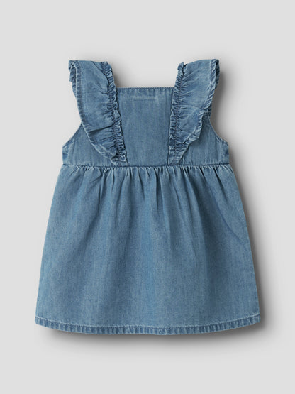 Baby Jeanskleid mit Volants von NAME IT bei Bärechind Winterthur Zürich Schweiz kaufen, Vorderseite