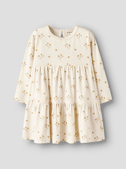 Kinder Kleid aus Baumwolle in Creme mit Blumenmuster, NAME IT, nachhaltige Kindermode im Bärechind Winterthur Zürich Schweiz