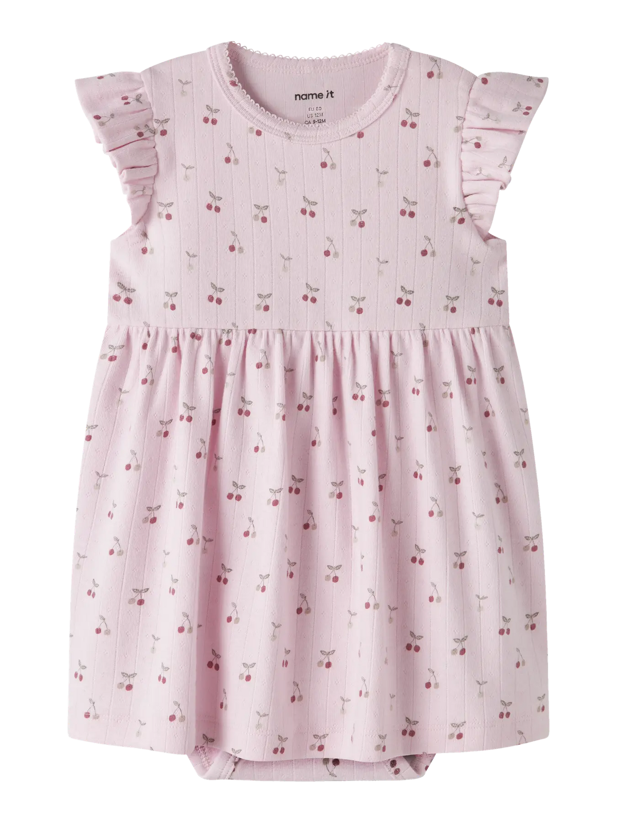 NAME IT Kleid Body aus Baumwolle mit Kirsch Print in Rosa zu kaufen im Bärechind Winterthur Zürich Schweiz.