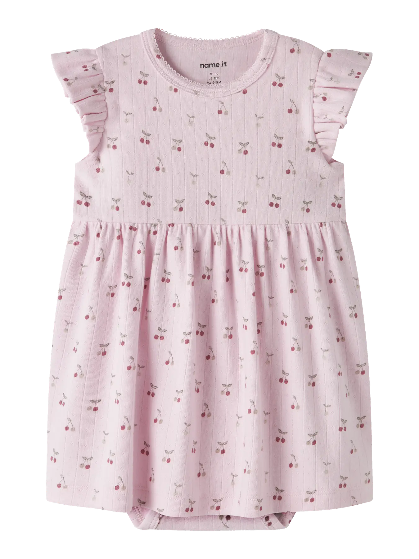 NAME IT Kleid Body aus Baumwolle mit Kirsch Print in Rosa zu kaufen im Bärechind Winterthur Zürich Schweiz.