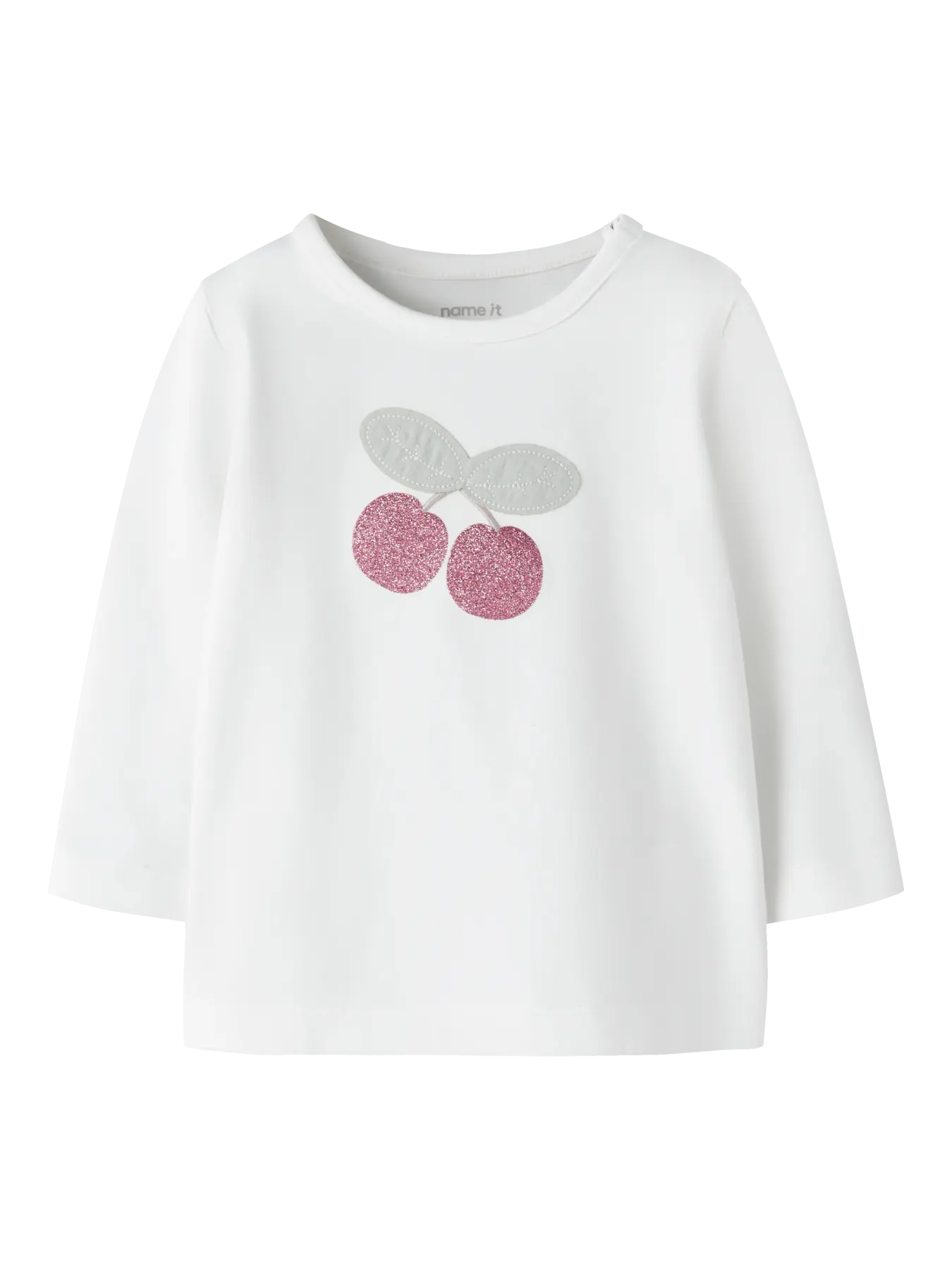 NAME IT Langarmshirt aus Baumwolle mit Kirsch Print in Weiss zu kaufen im Bärechind Winterthur Zürich Schweiz.
