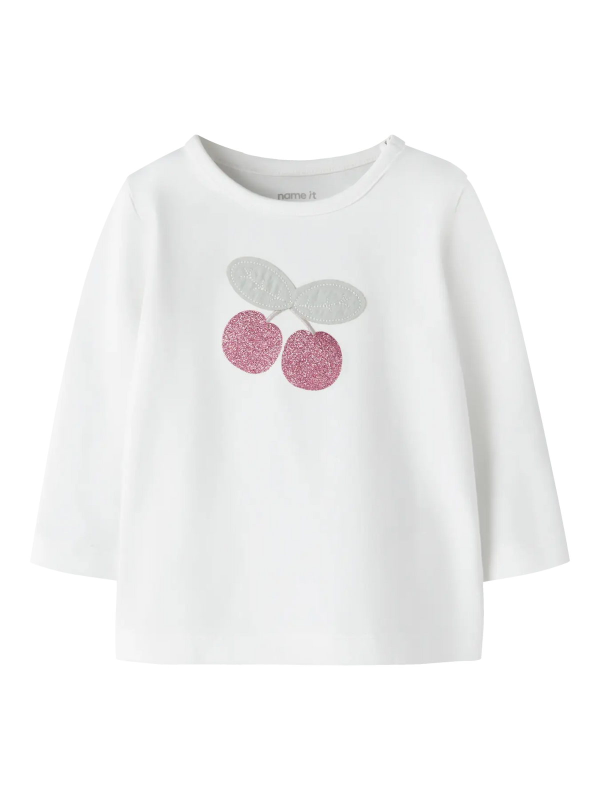 NAME IT Langarmshirt aus Baumwolle mit Kirsch Print in Weiss zu kaufen im Bärechind Winterthur Zürich Schweiz.