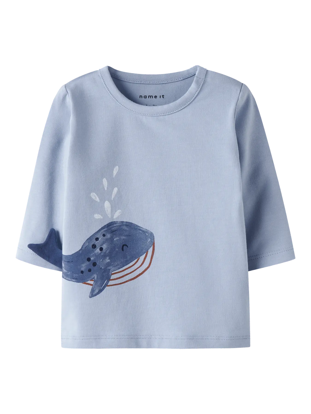 NAME IT Langarmshirt aus Baumwolle mit Wal Print in Hellblau zu kaufen im Bärechind Winterthur Zürich Schweiz.