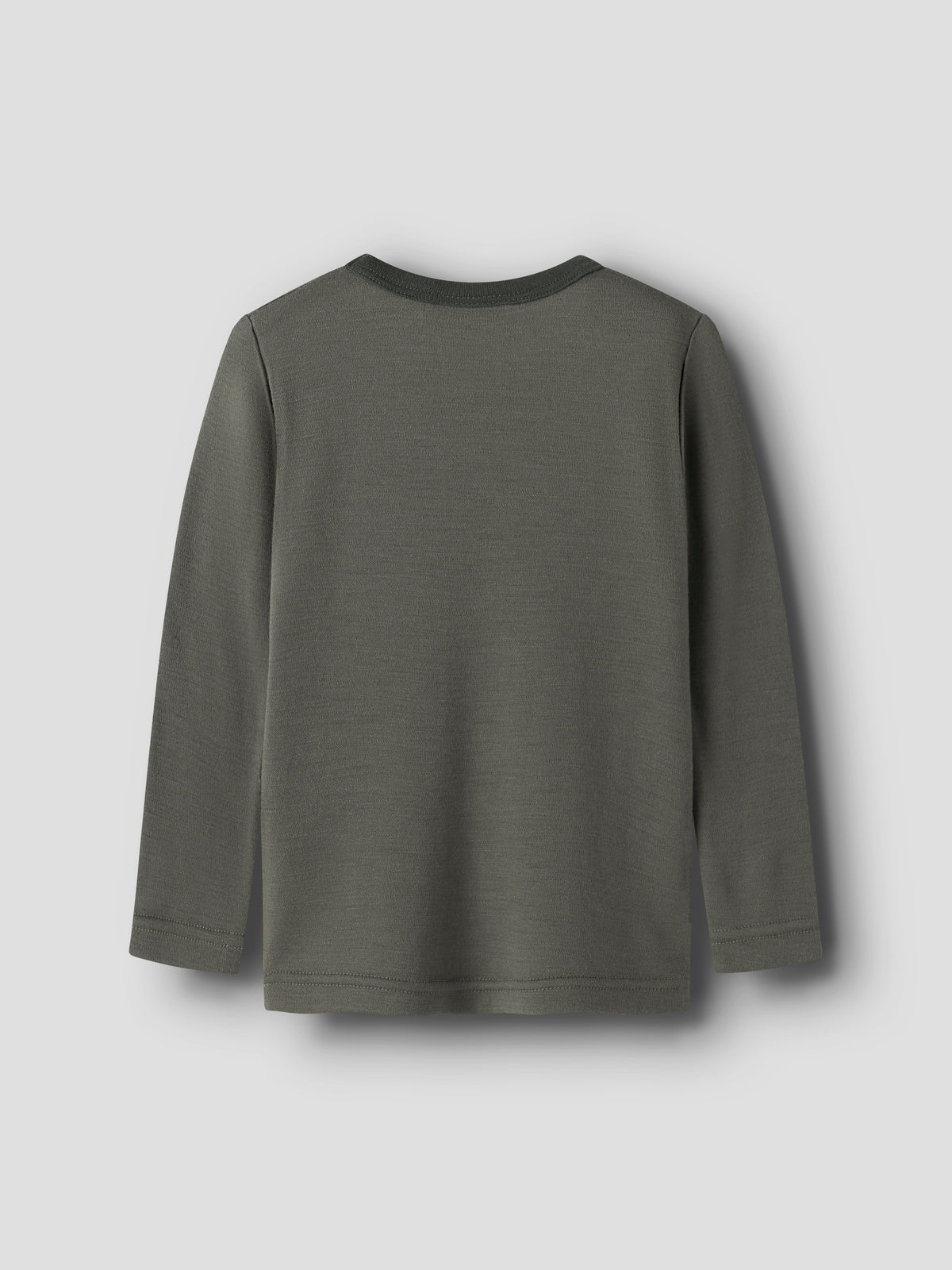 Merino Langarmshirt mit rundem Ausschnitt, Rückansicht