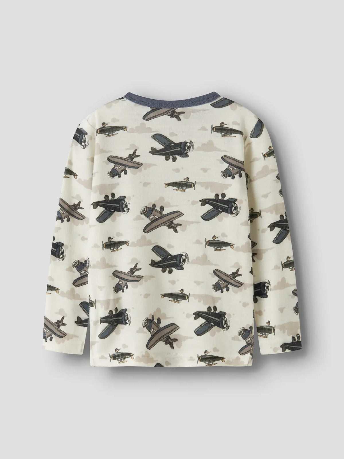 Merino Langarmshirt mit rundem Ausschnitt, Rückansicht