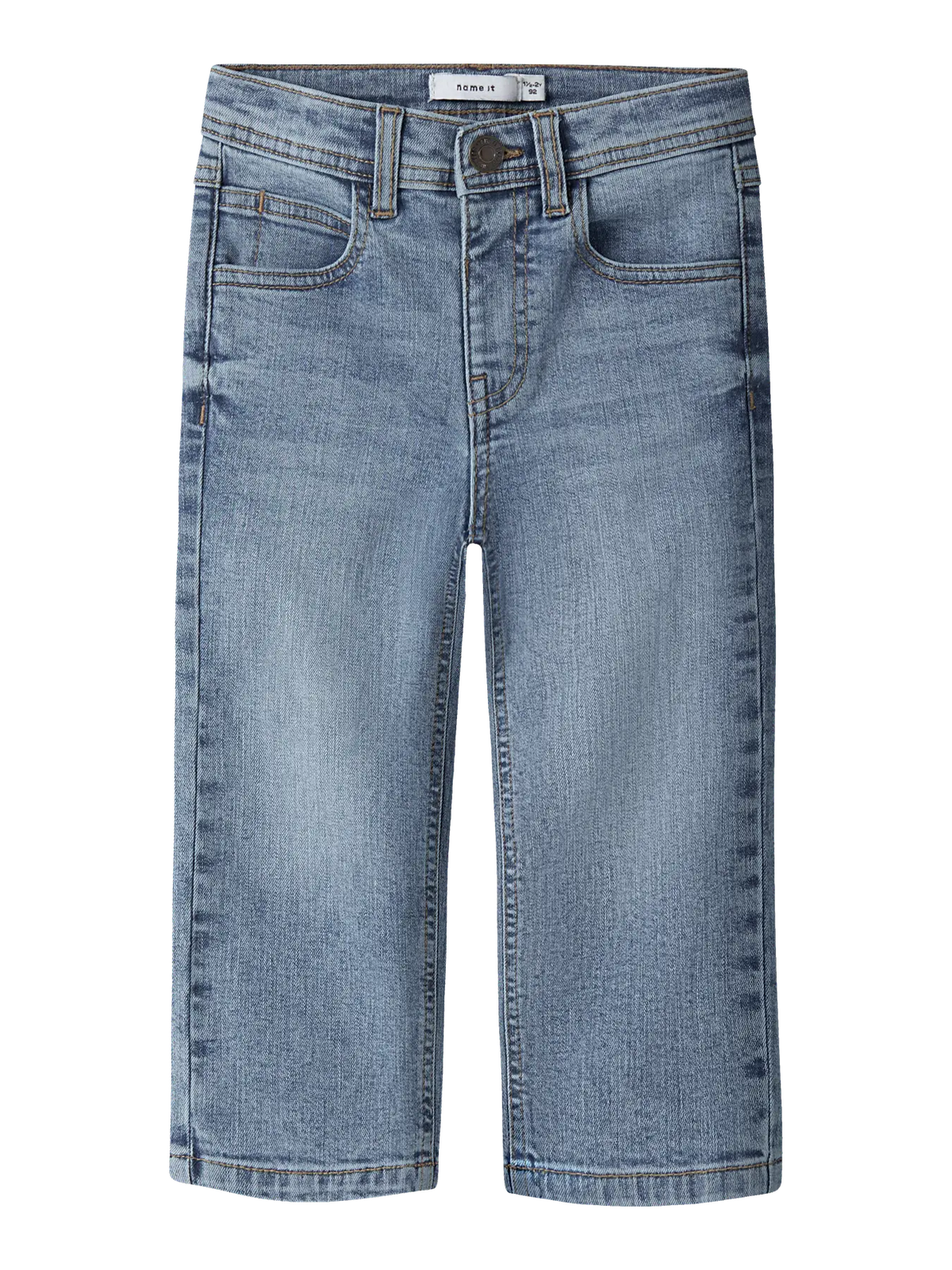 NAME IT Straight Jeans in Light Blue Denim mit heller Waschung für Kinder von vorne.