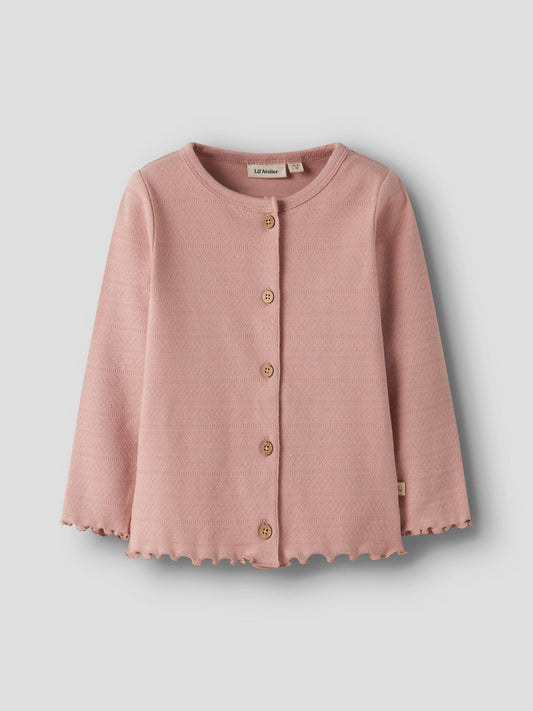 Kinder Strickjacke aus Baumwolle in Rosa mit Knopfleiste, NAME IT, nachhaltige Kindermode im Bärechind Winterthur Zürich Schweiz