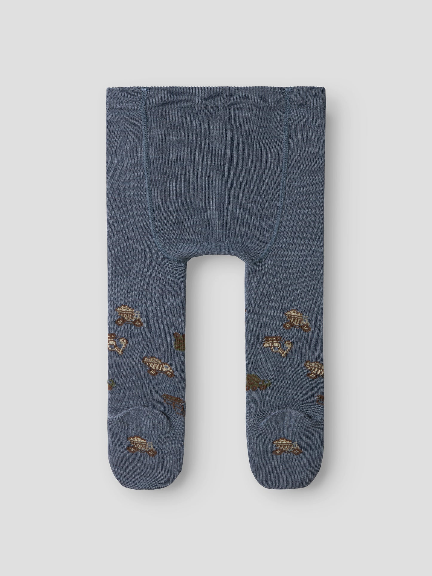 Rückansicht der NAME IT Strumpfhose mit Fahrzeugmuster, jeansblau, Bärechind Winterthur, Zürich Schweiz.