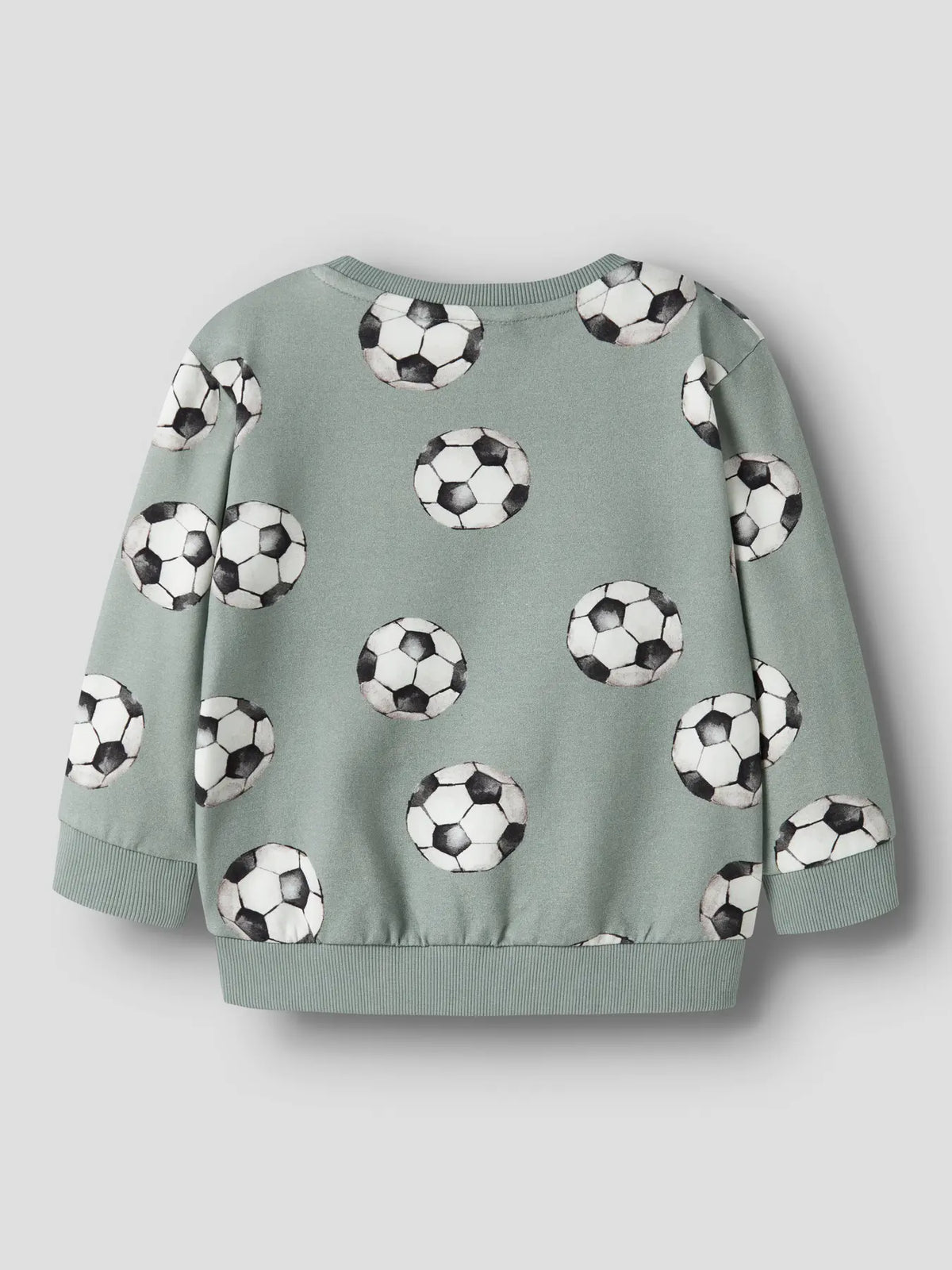 Rückansicht des NAME IT Sweatshirts mit Fussballprint in Desert Sage.
