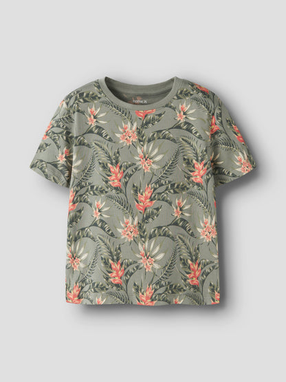 Kinder T-Shirt mit tropical Muster von NAME IT bei Bärechind Winterthur Zürich Schweiz kaufen, grün