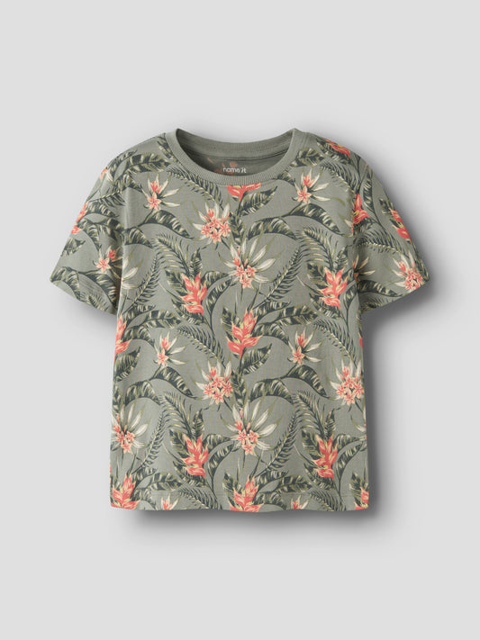 Kinder T-Shirt mit tropical Muster von NAME IT bei Bärechind Winterthur Zürich Schweiz kaufen, grün