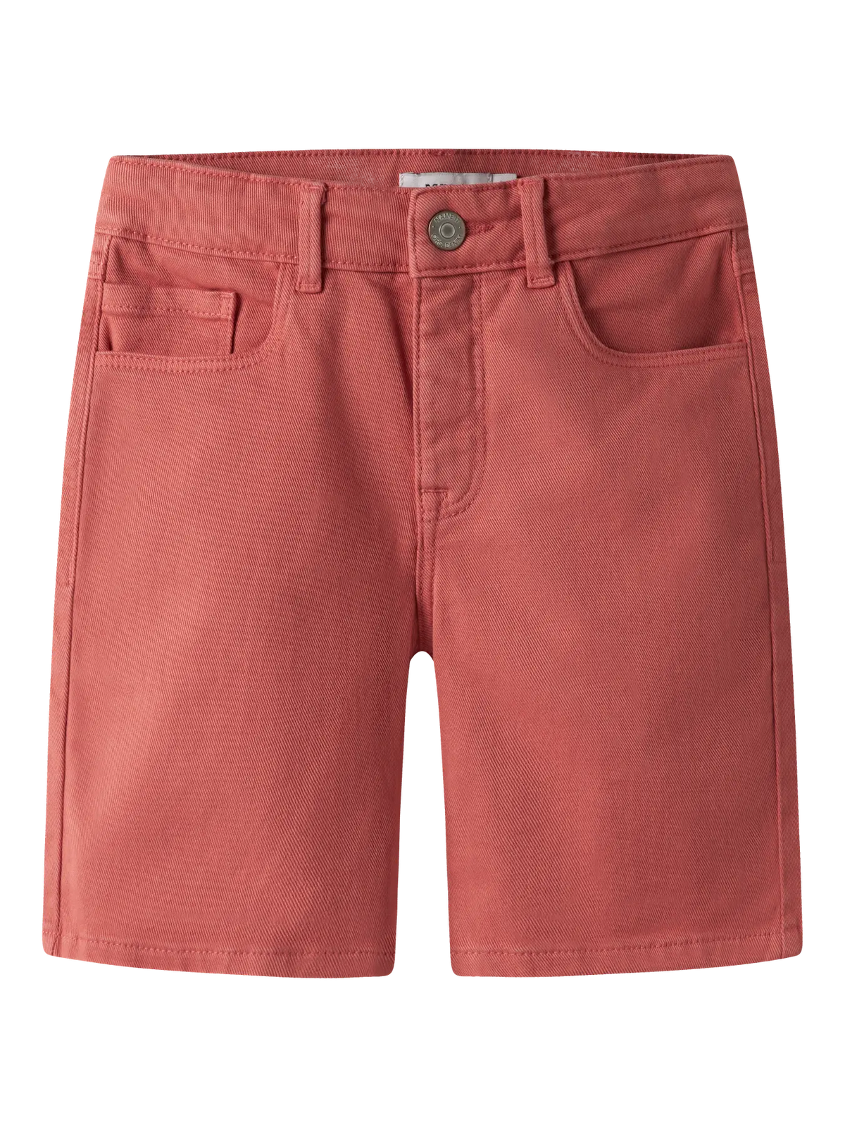 Korallenfarbene Chino Shorts für Kinder aus Baumwolle mit Stretch von name it bei Bärechind in Winterthur, Zürich, Schweiz