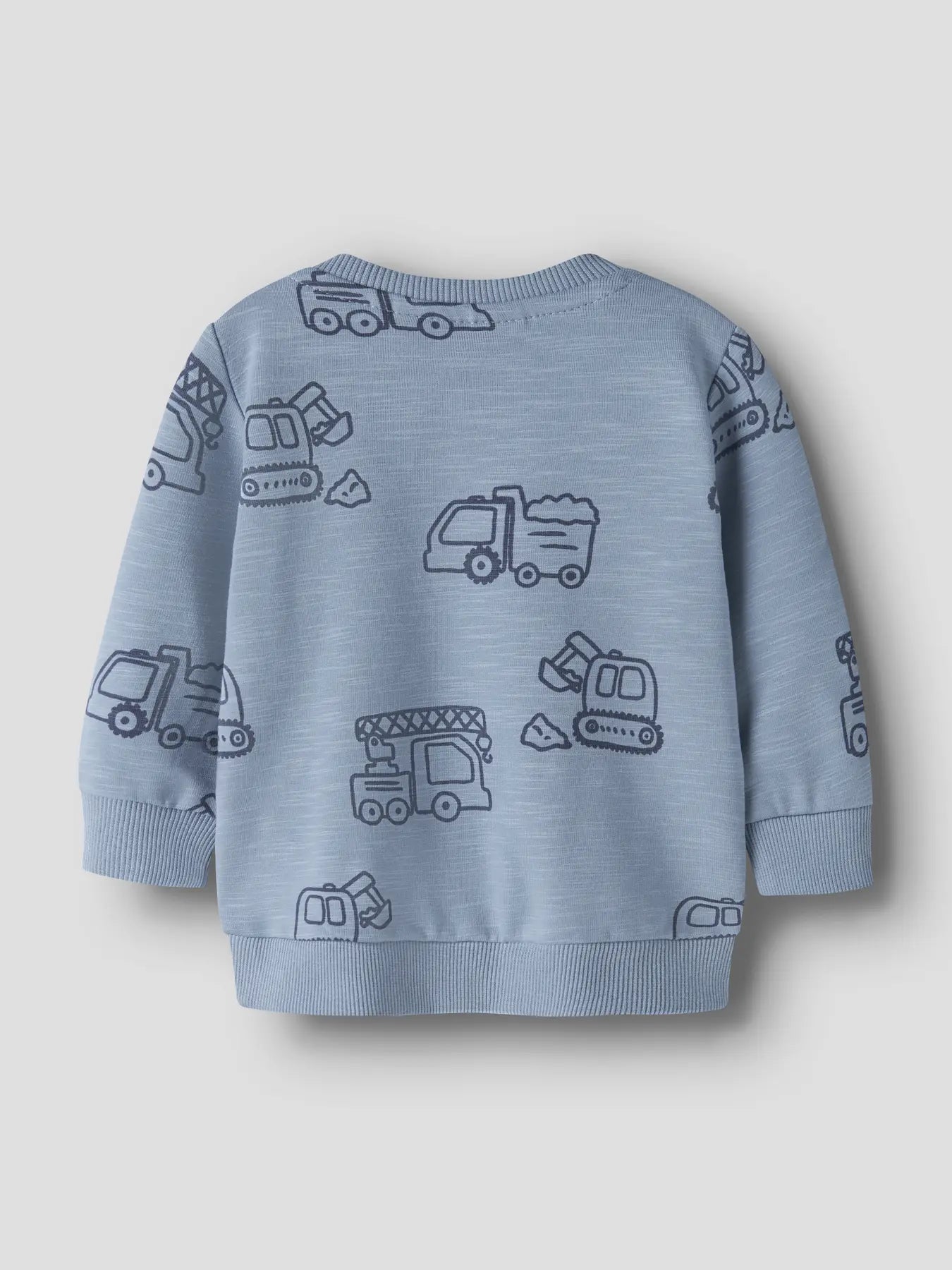 Hellblaues Kinder Sweatshirt mit Bagger und Lastwagen Muster von NAME IT bei Bärechind Winterthur Zürich Schweiz
