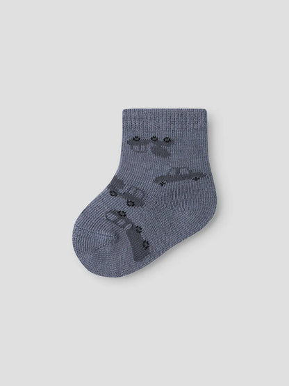 Socken mit gewebtem Jacquard-Muster aus Merinowolle-Baumwoll-Mix