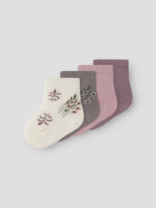 Name it Merino Socken 4er-Pack in Toadstool, Detailansicht