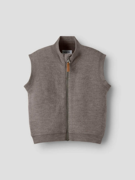 Name it Merino Wollfleece Weste in Morel, Vorderansicht