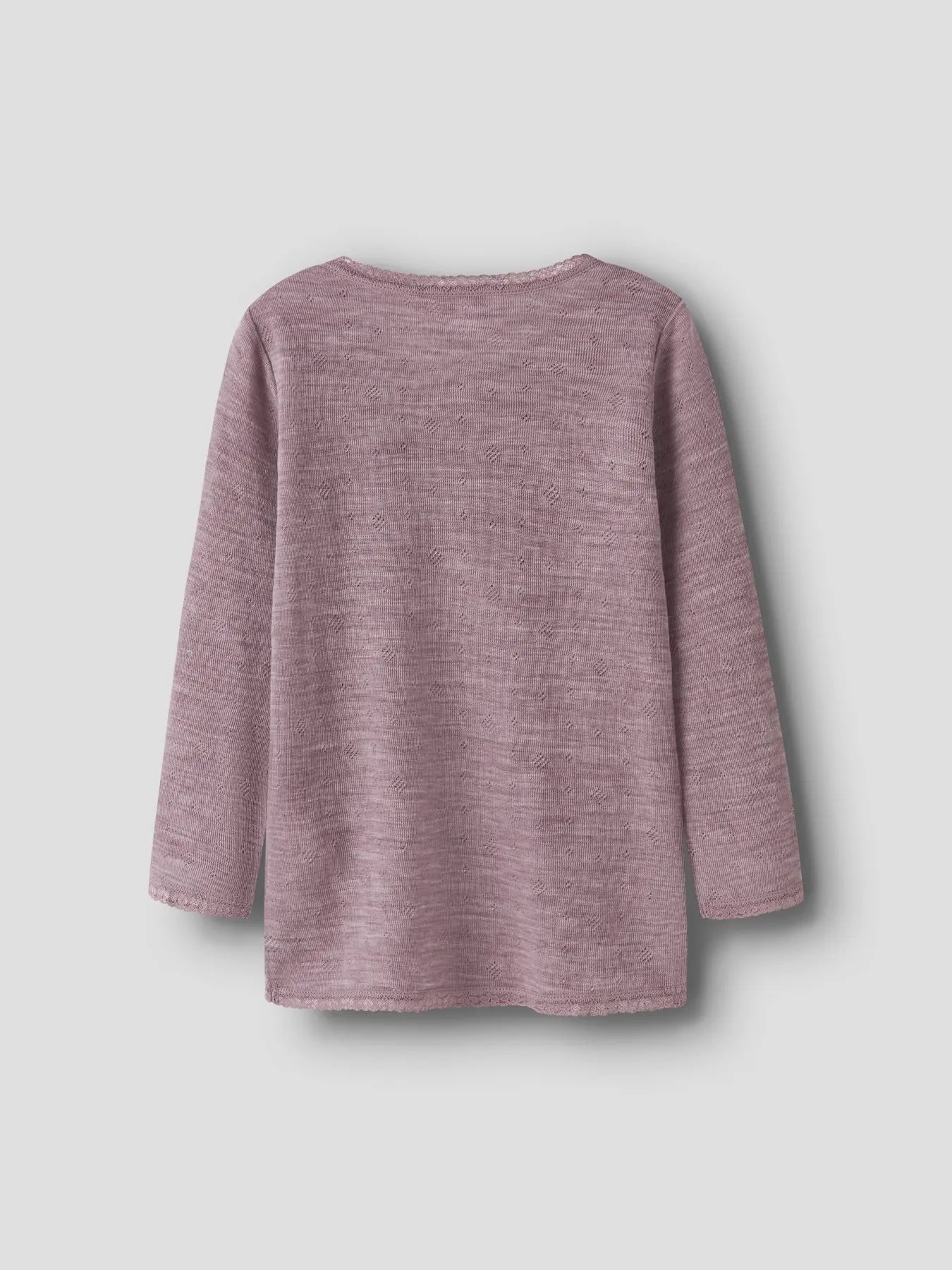 Langarmshirt aus 100% Merinowolle im Needle-Strick