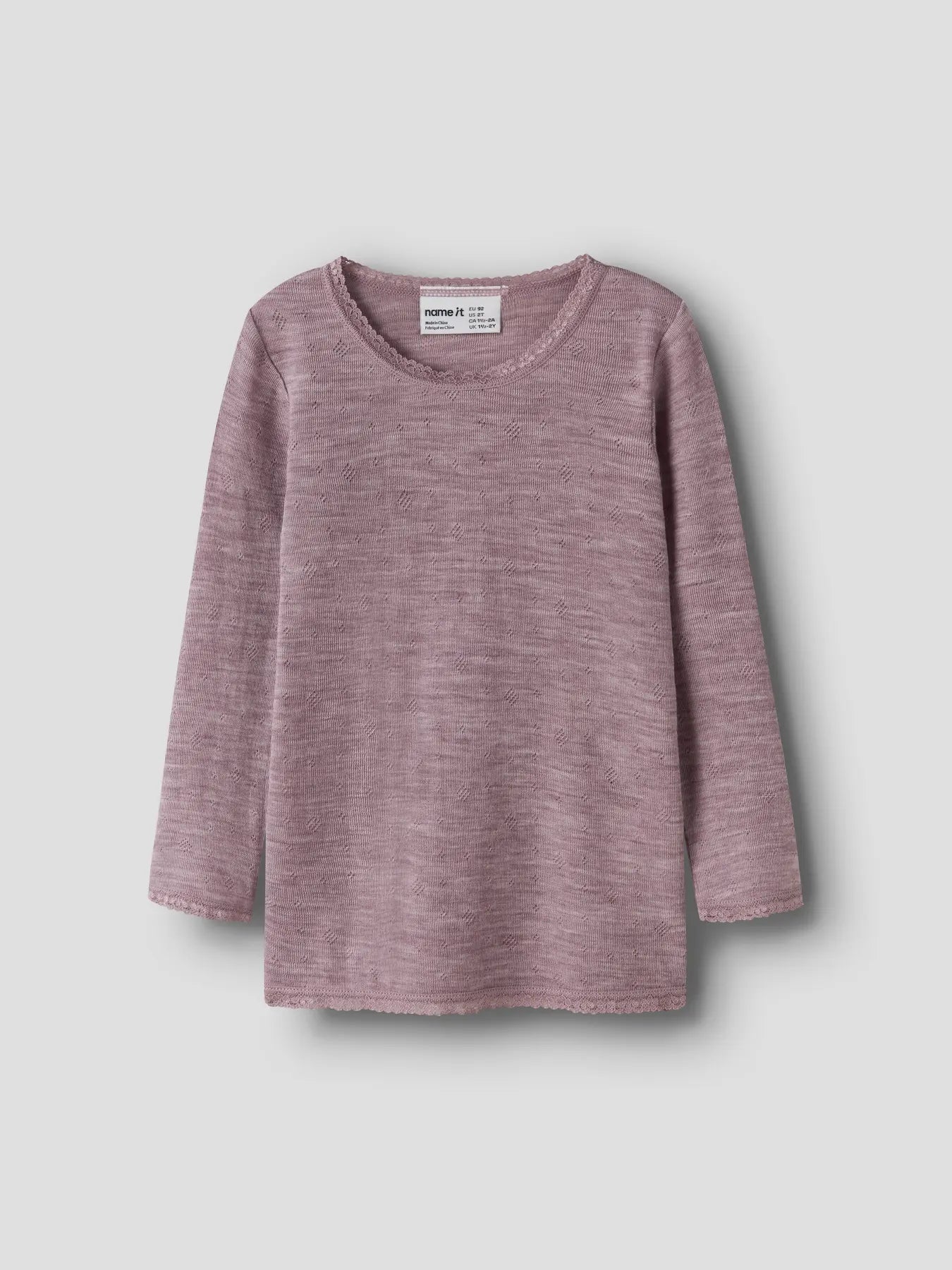 Name it Needle Langarmshirt Uni in Toadstool, Vorderansicht