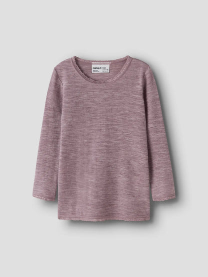 Name it Needle Langarmshirt Uni in Toadstool, Vorderansicht