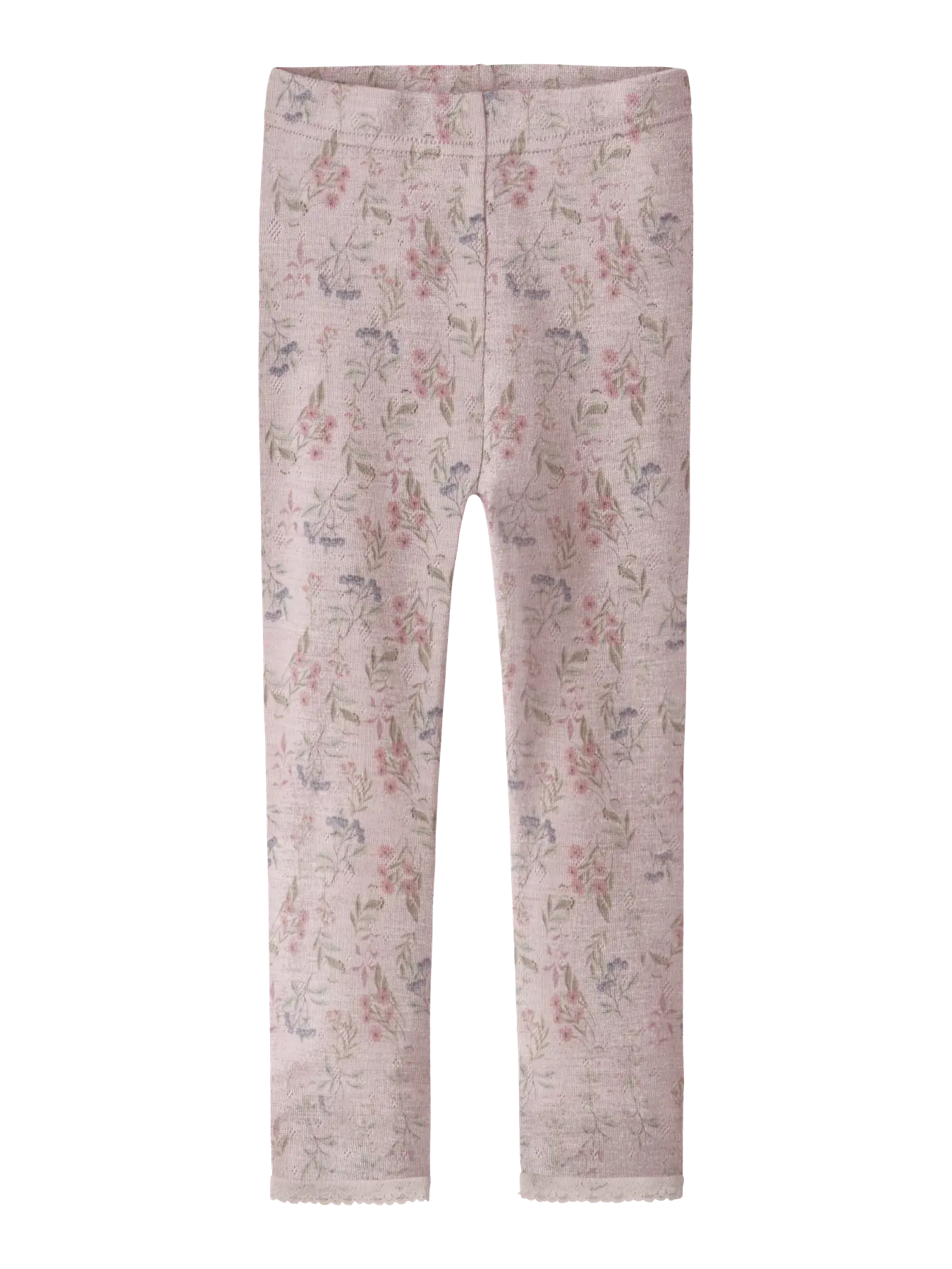 Name it Needle Leggings Kinder mit Blumenmuster auf rosa Hintergrund