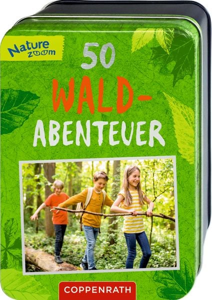 Nature Zoom Naturforscher Waldabenteuer Karten mit 50 Outdoor Experimenten für Kinder ab 8 Jahren in Blechdose zu kaufen im Kinderladen Bärechind Winterthur Zürich Schweiz.