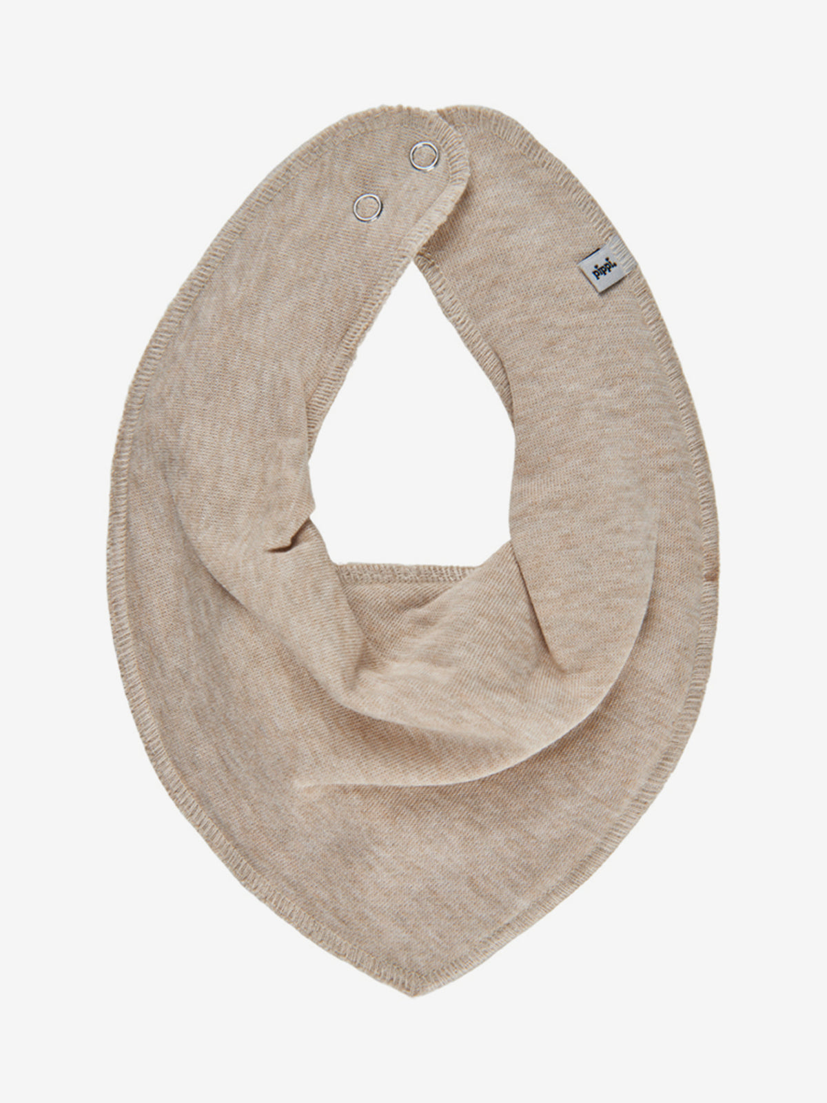 Pippi Bandana Lätzchen in sandfarbenem Naturton – weiches, nachhaltiges Babyaccessoire mit Druckknopfverschluss, erhältlich in Winterthur