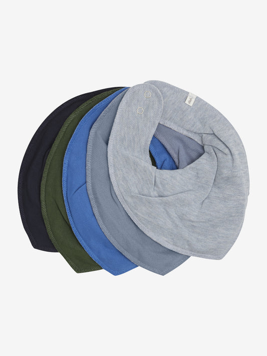 Pippi Bandana Lätzchen in der Farbe Blau mit verstellbarem Druckknopfverschluss für Babys und Kleinkinder